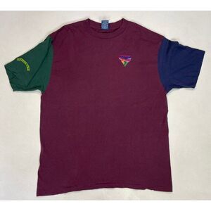 VINTAGE Belton Blank Colorblock 1995 T-shirt Men XL USA 90s Single Stitch
